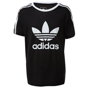 Adidas 3 Stripes Tee Big Kids Style : Bq3945-Blk/Wht